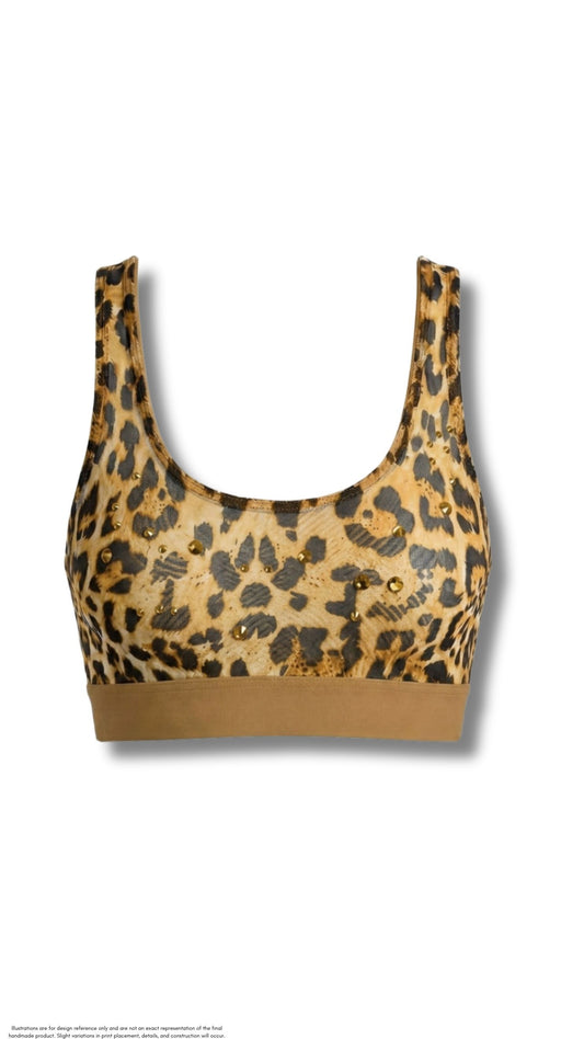 leopard print sports bra crop top