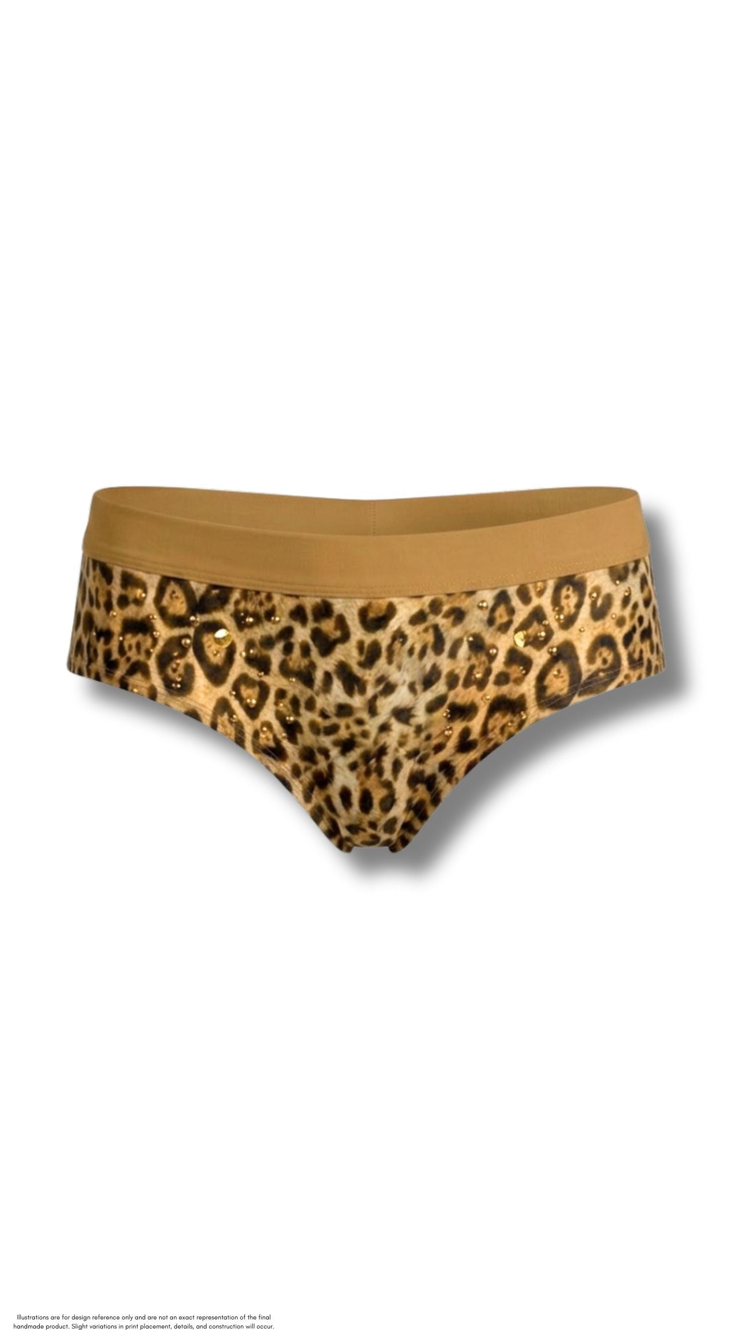 swimsuit briefs boyshort bottoms leopard print swimsuit