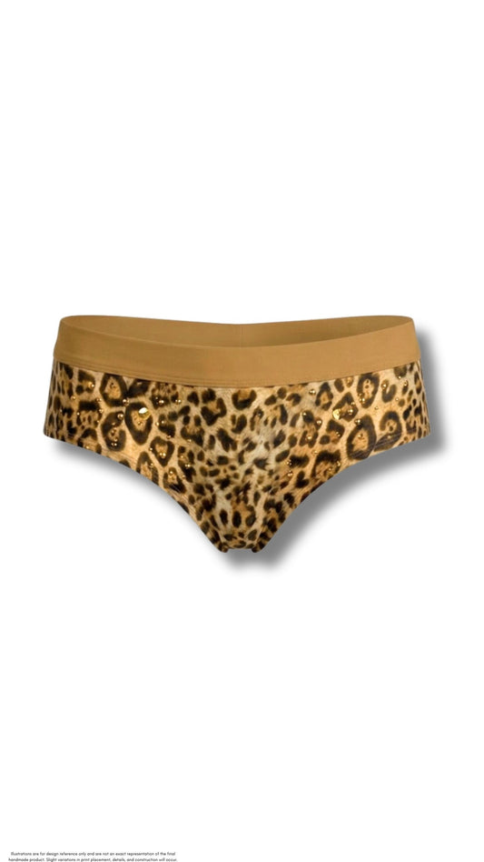 swimsuit briefs boyshort bottoms leopard print swimsuit
